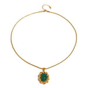 Retro Stainless Steel Gold Color Necklace Set h5